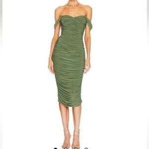 Norma Kamali Green Strapless Bodycon Dress